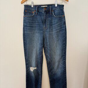 Madewell The Perfect Vintage Crop Jean Distressed Blue Size 28